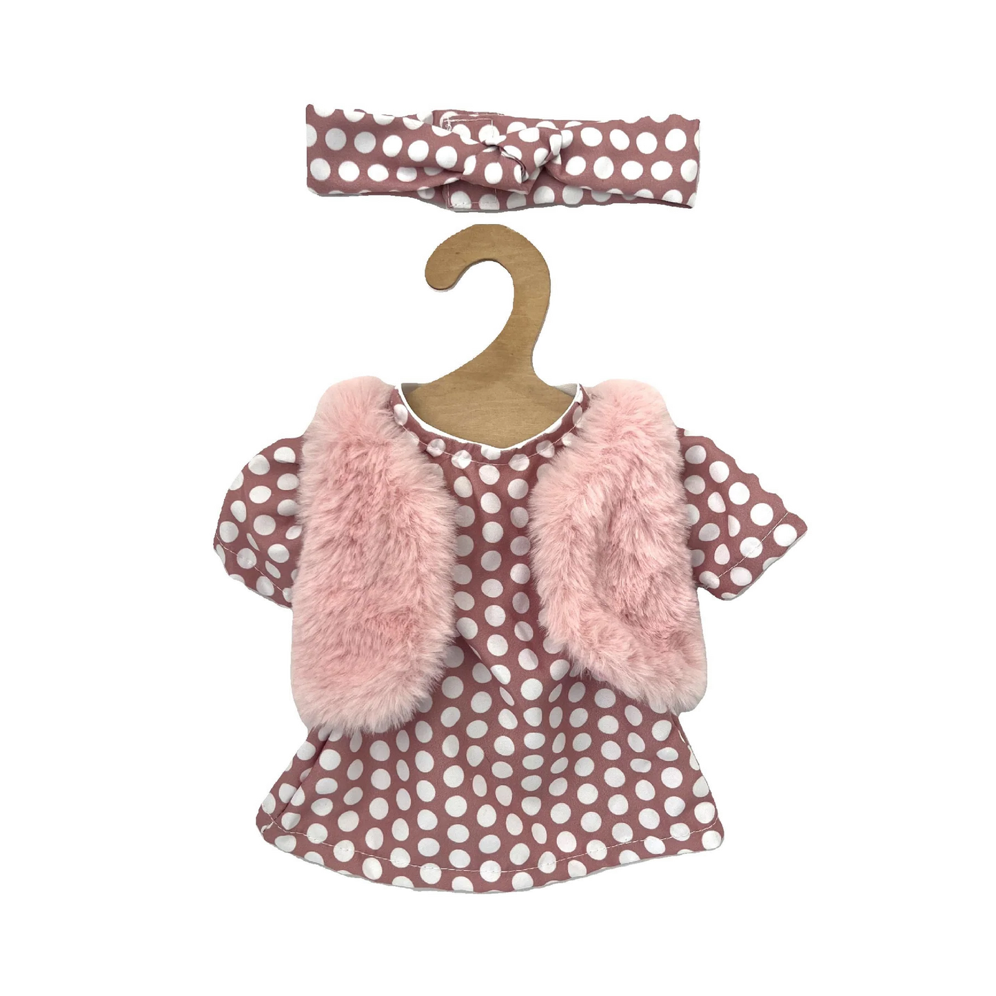 Hopscotch Clothes Poka Dot Dress with Fur Vest