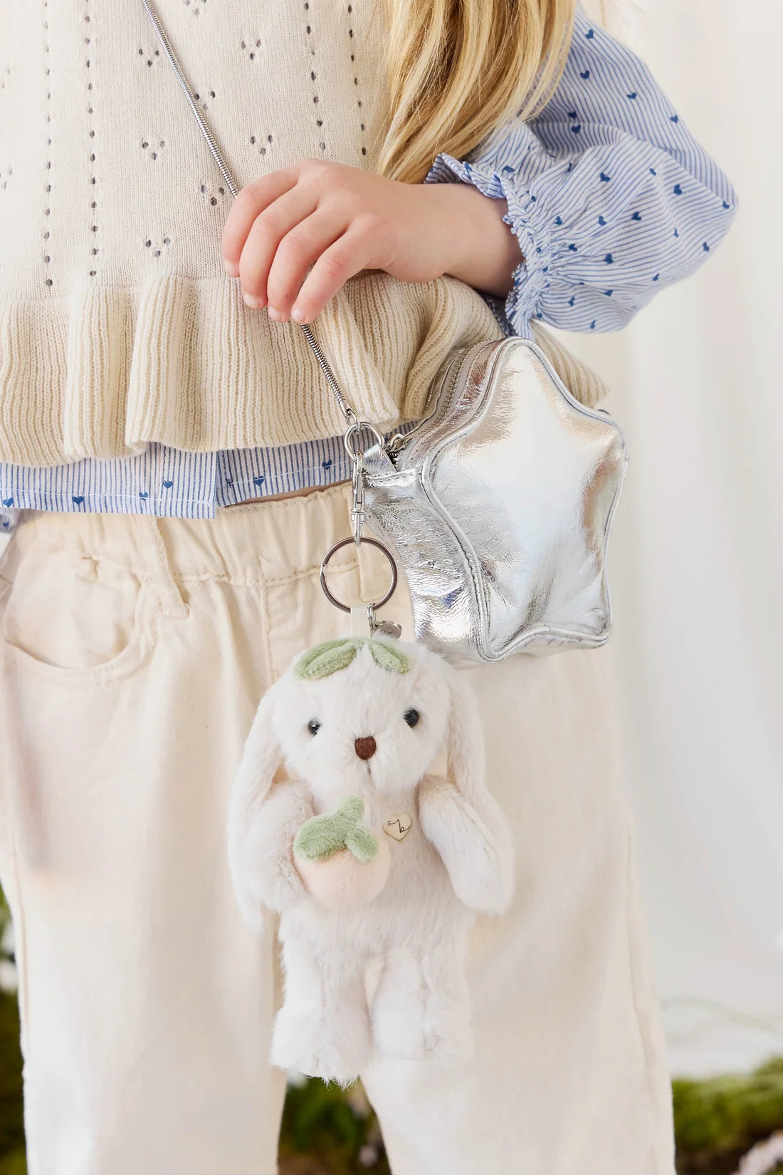 SB Penelope The Bunny Peaches Key Charm - Ivory 15cm