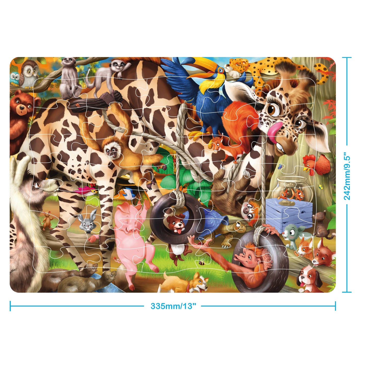 Animal Mayhem 35pc Frame Puzzle