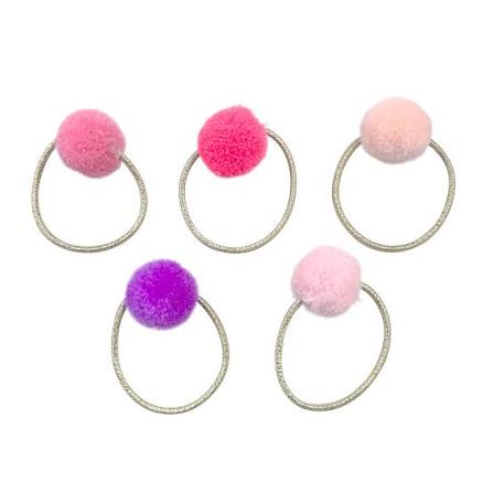 PP Pom Pom Hair Clips & Elastics