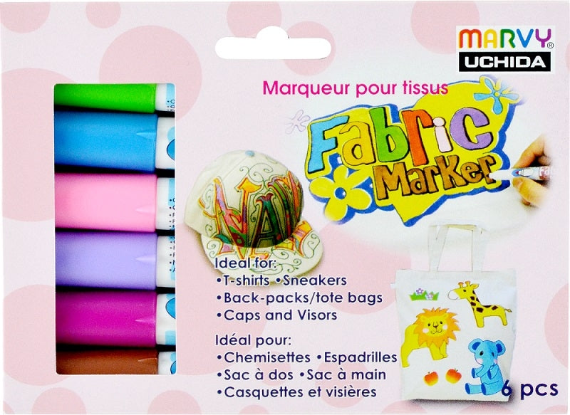 Marvy Fabric Marker Floral 6pk