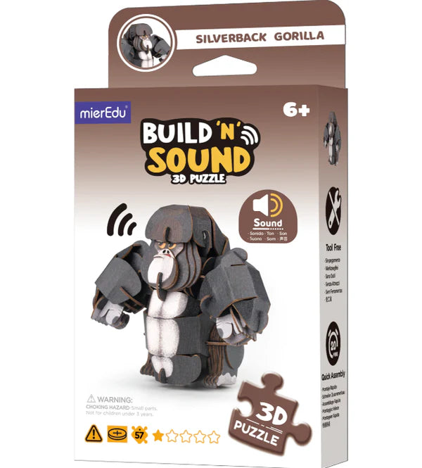 Build n Sound 3D Puzzle Silverback Gorilla (8257331200199)