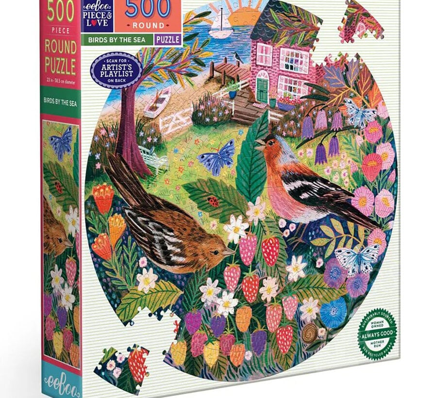 eeBoo Puzzle Birds by the Sea Round 500pc