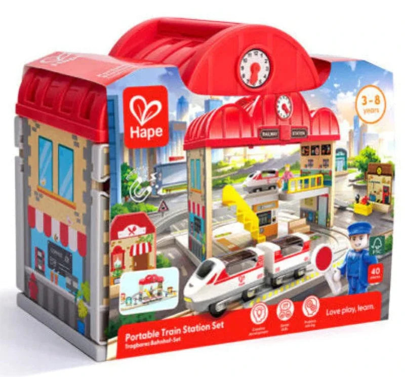 Hape Portable Train Station Set (8348469199047)