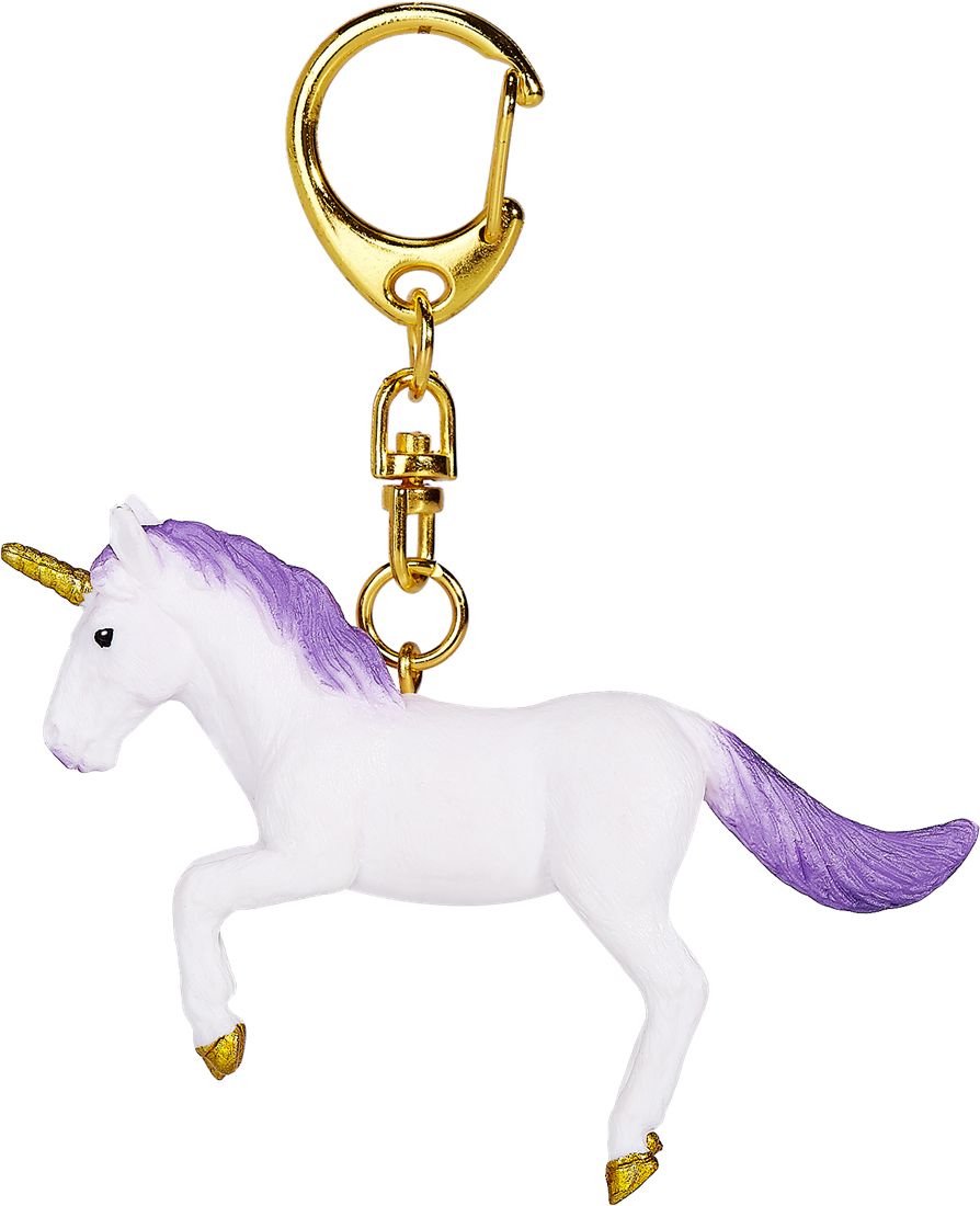 Mojo Rearing Purple Unicorn Keychain (8478554521799)