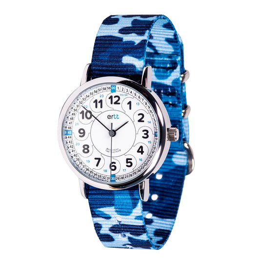 ERTT White/Blue Blue Camo Strap 12/24 Watch (7791827550407)