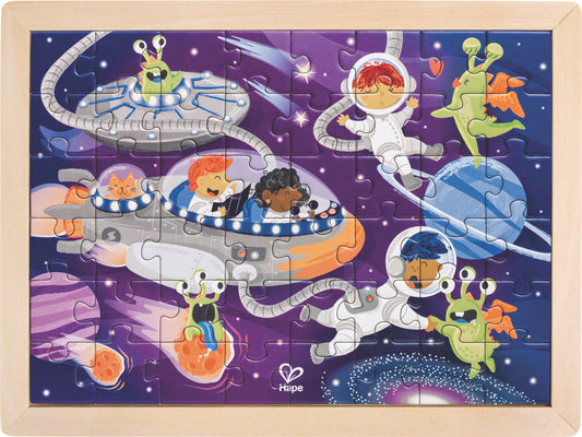 Hape Space Friends Double Sided 48pc (7728431759559)