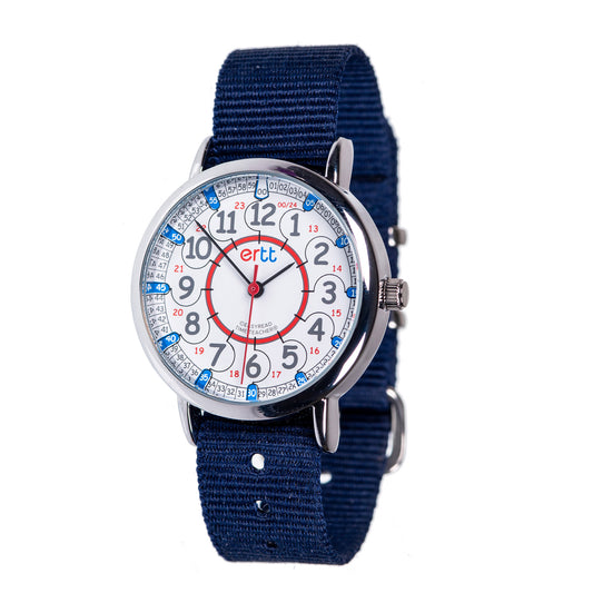 ERTT Red/Blue Navy Blue Strap 12/24 Hr Watch (7791787278535)