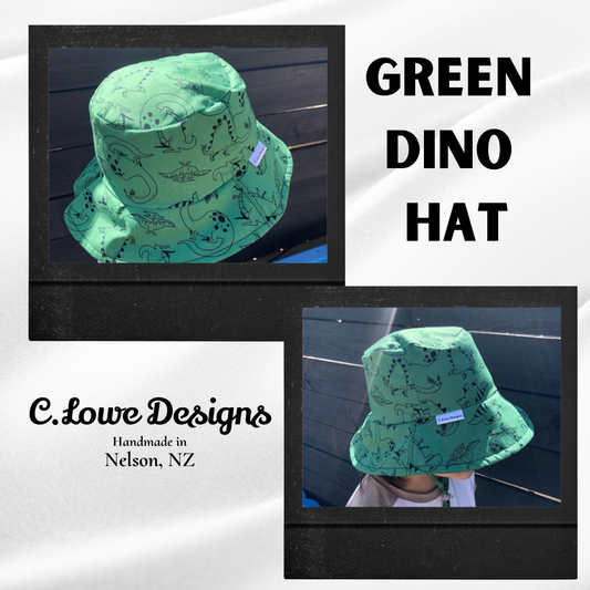 Bucket Hat XLargel Green Dino (7551735726279)