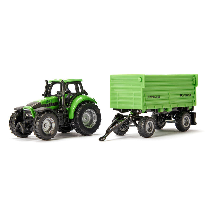 Siku Deutz-Fahr with 4 Wheel Trailer (7526777946311)
