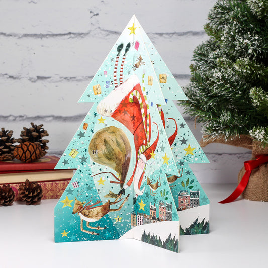 Flying Santa Tree 3D Advent Calendar (7519448236231)