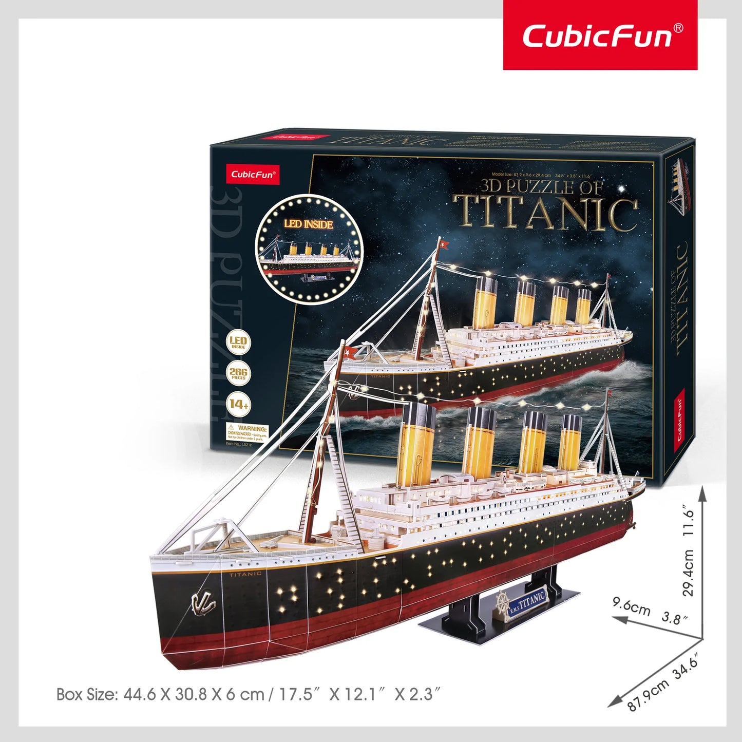 3D Titanic Large with LED (7408534356167)