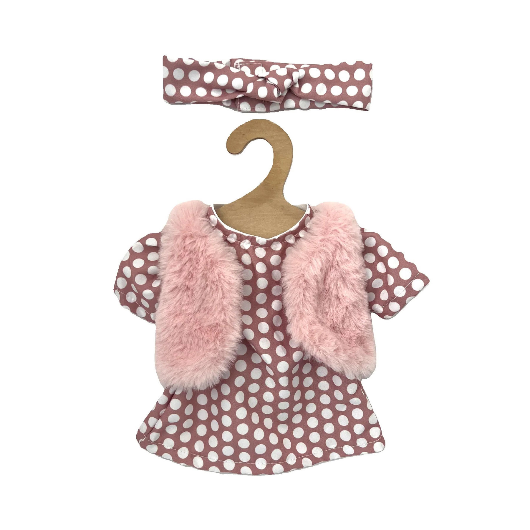 Hopscotch Clothes Poka Dot Dress with Fur Vest