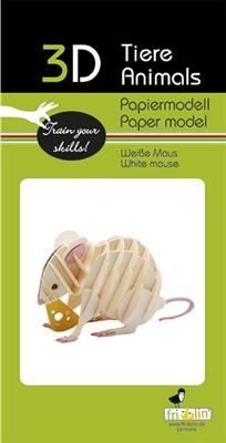 3D Paper White Mouse
