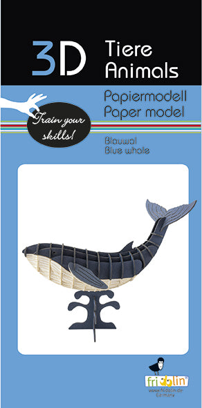 3D Paper Blue Whale