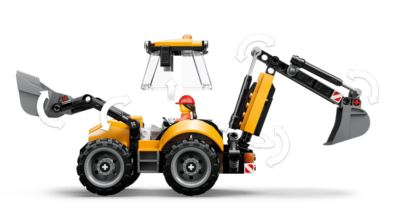 Lego City Yellow Backhoe Loader 60480