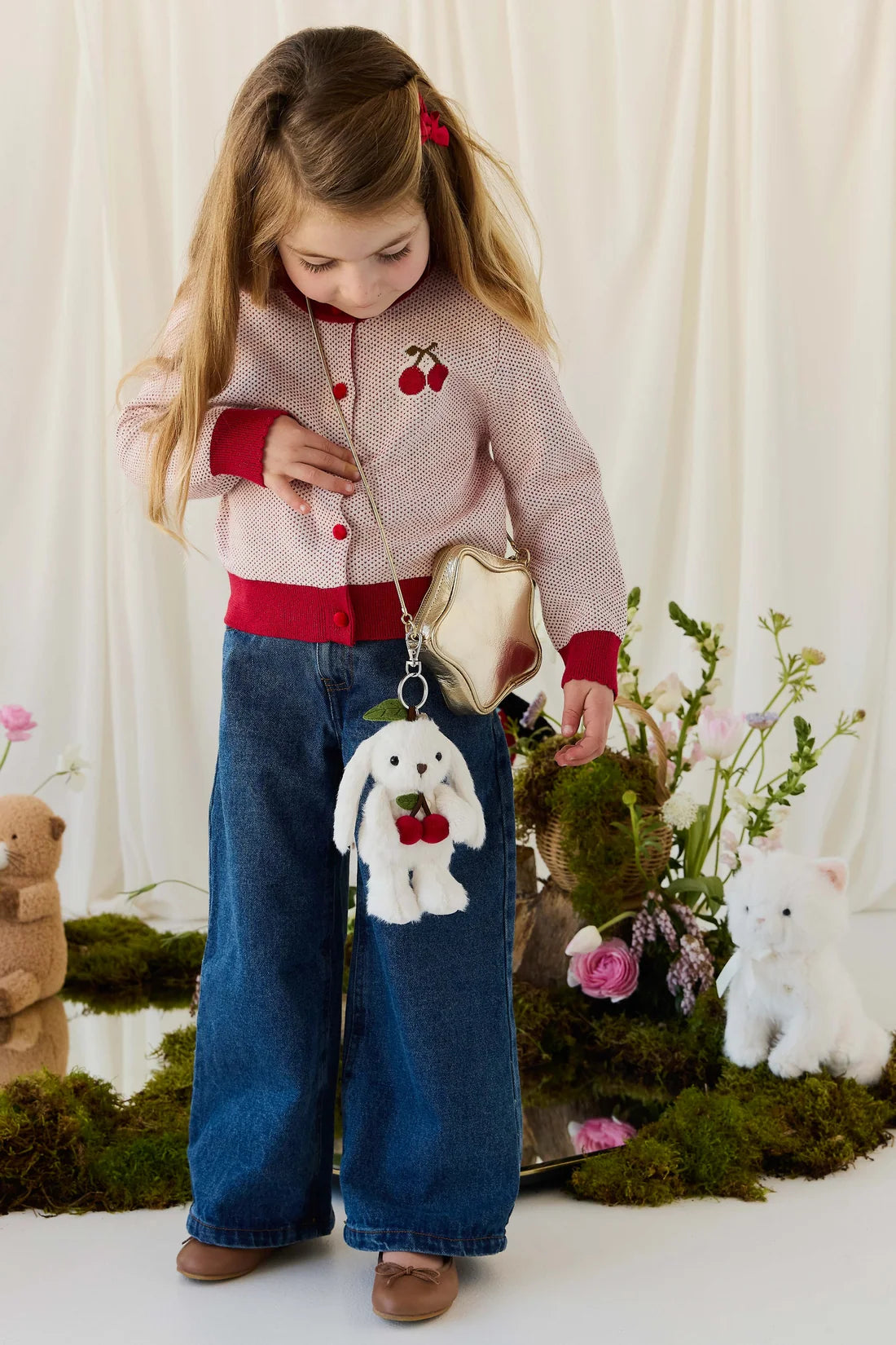 SB Penelope The Bunny Cherries Key Charm - Marshmallow 15cm