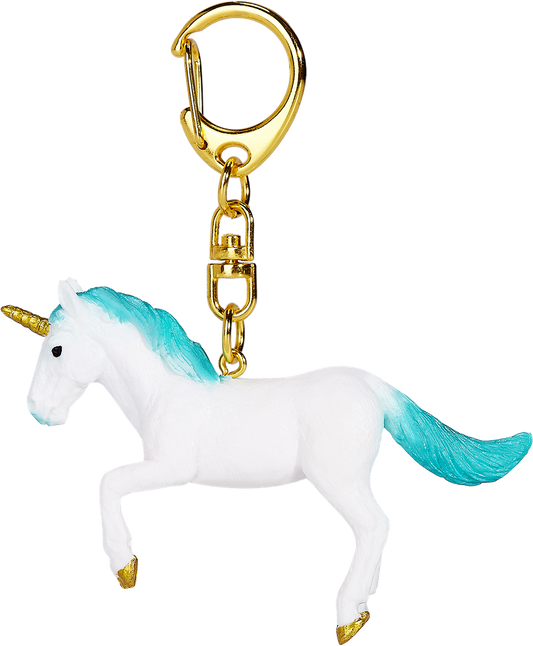 Mojo Rearing Turquoise Unicorn Keychain (8478554456263)