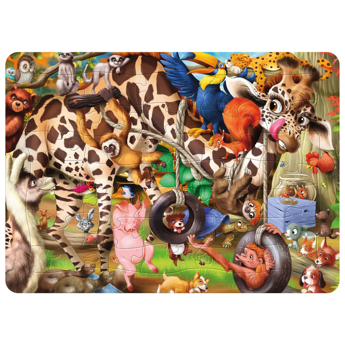 Animal Mayhem 35pc Frame Puzzle