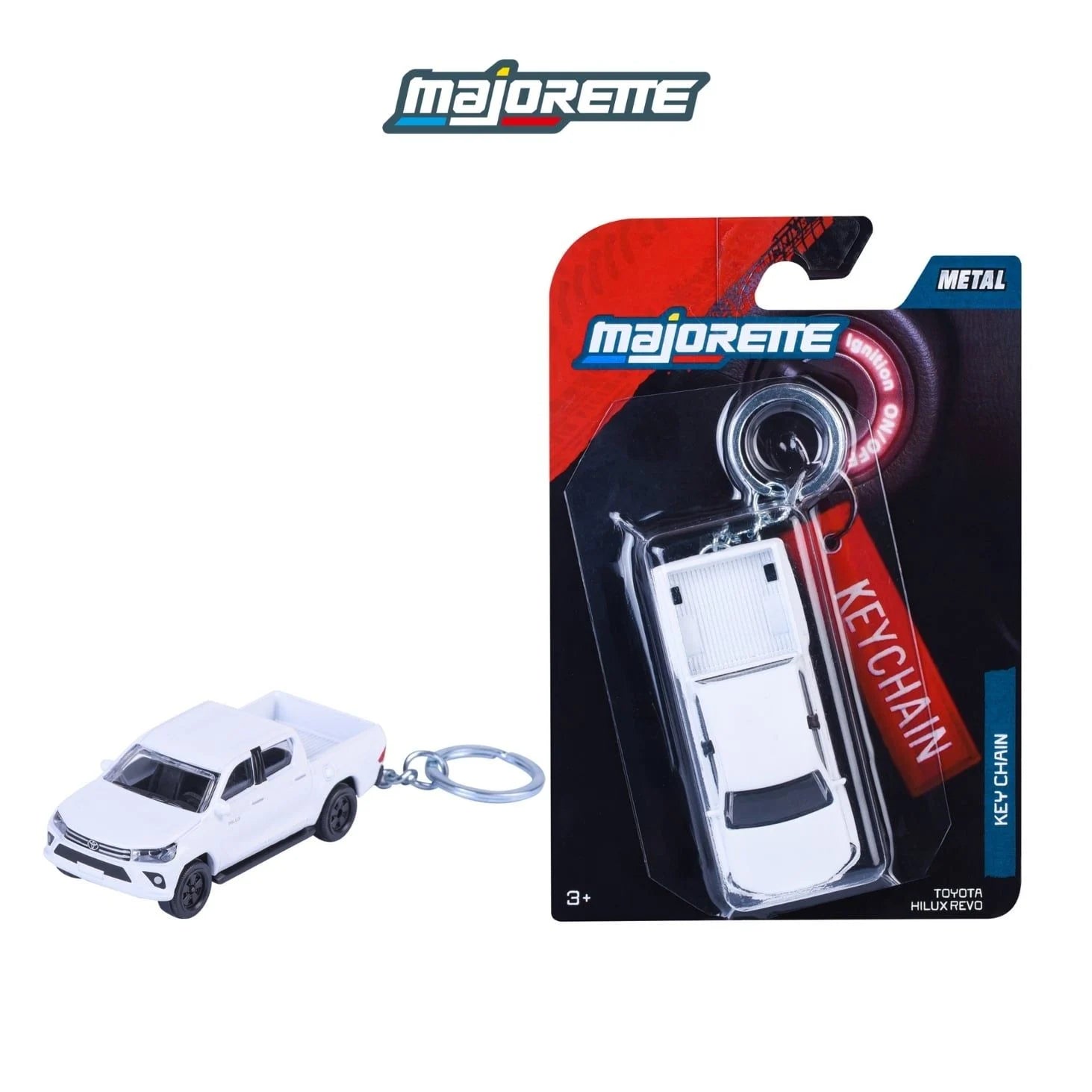 Majorette Key Chain Toyota Hilux White