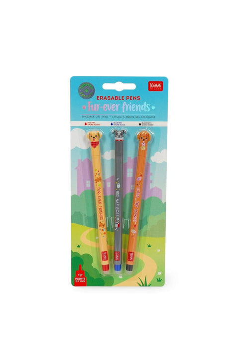 Legami Erasable Gel Pen Fur-ever Friends 3pk
