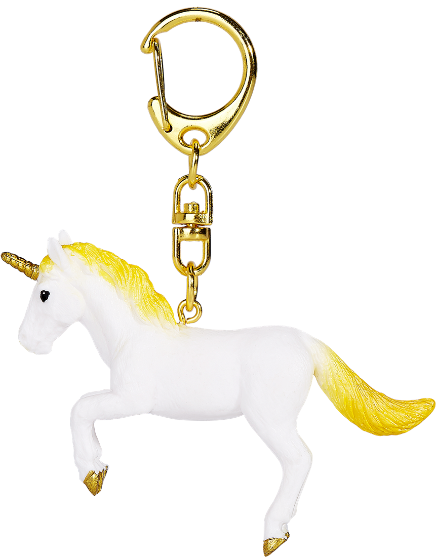 Mojo Rearing Yellow Unicorn Keychain (8478554423495)