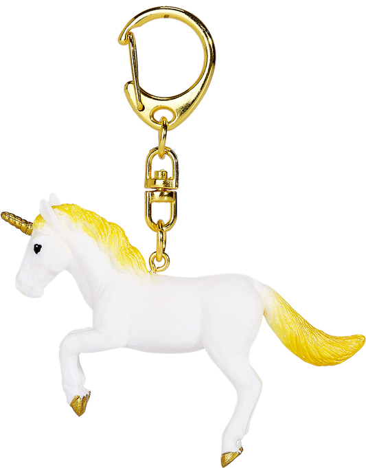 Mojo Rearing Yellow Unicorn Keychain (8478554423495)