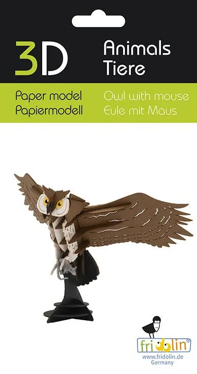 3D Paper Model Owl with Mouse