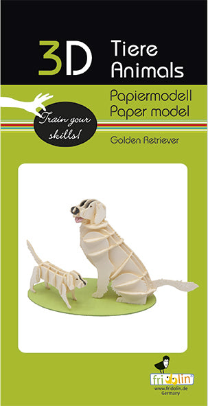 3D Paper Golden Retriever
