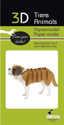 3D Paper Saint Bernard Dog