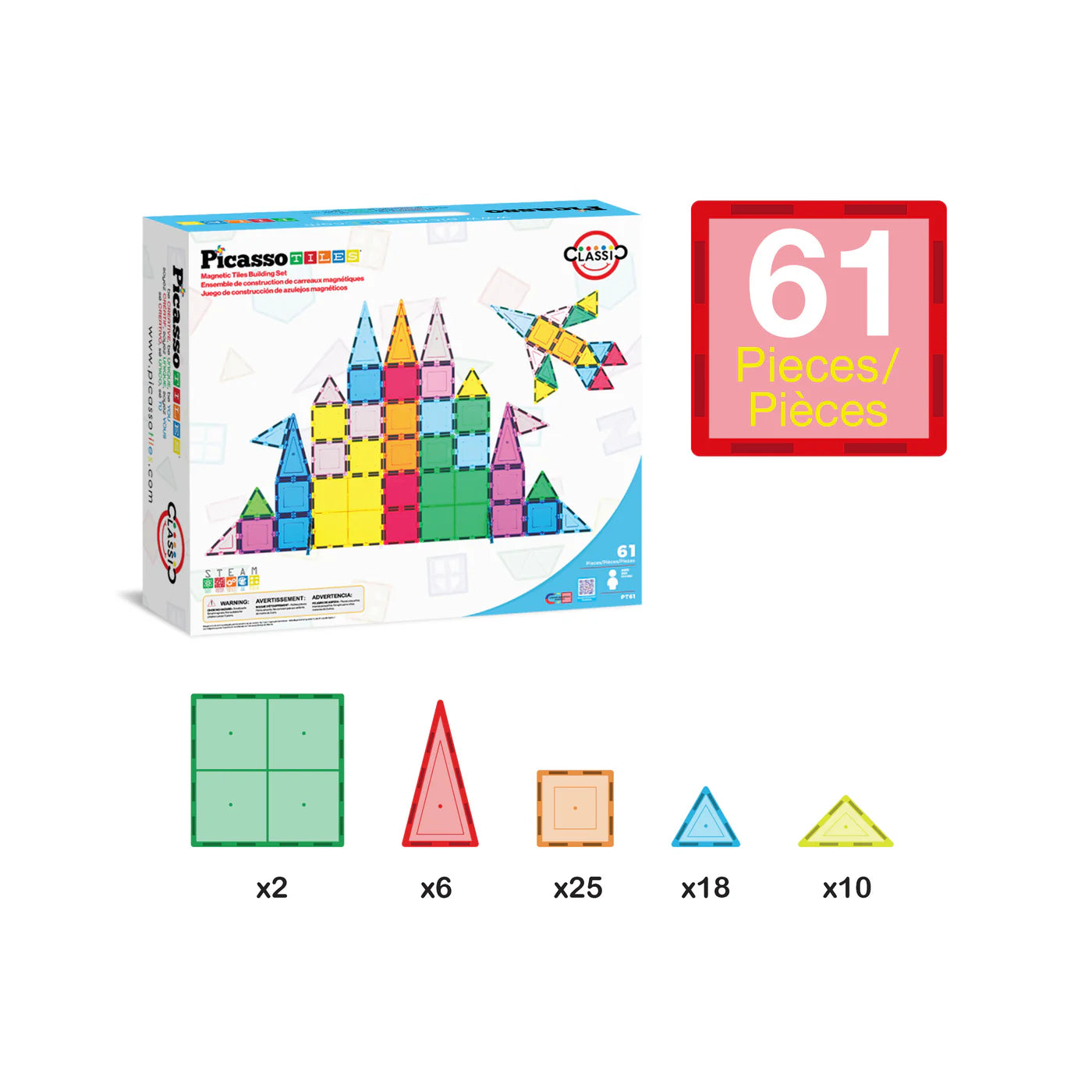 Mini Diamond Magnetic Tiles (Travel Set) 40pc