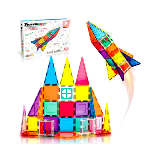 Magnetic Building Blocks - Rocket with Window and Door 36pc