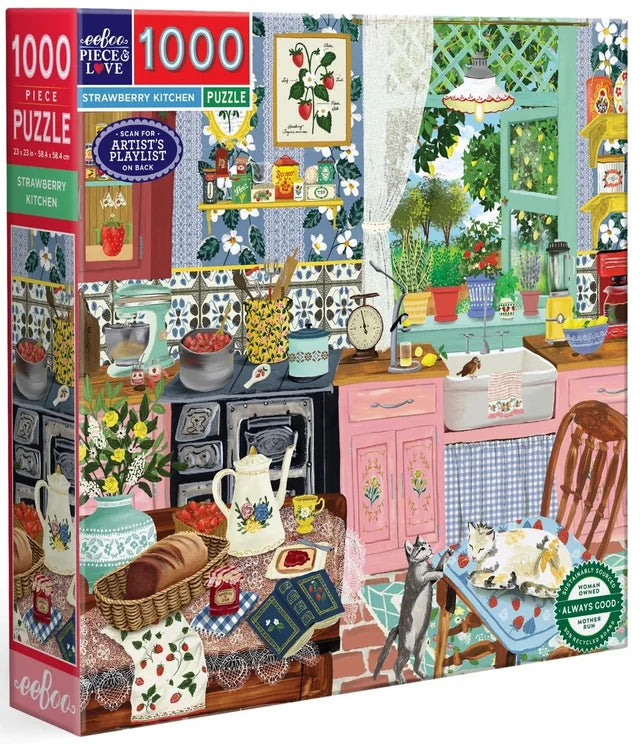 eeBoo Puzzle Strawberry Kitchen 1000pc