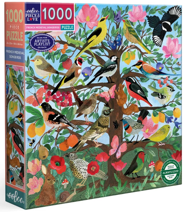 eeBoo Puzzle French Medieval Songbirds 1000pc