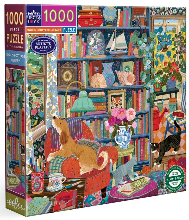 eeBoo Puzzle English Cottage Library 1000pc