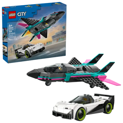 Lego City Jet vs Car 60489