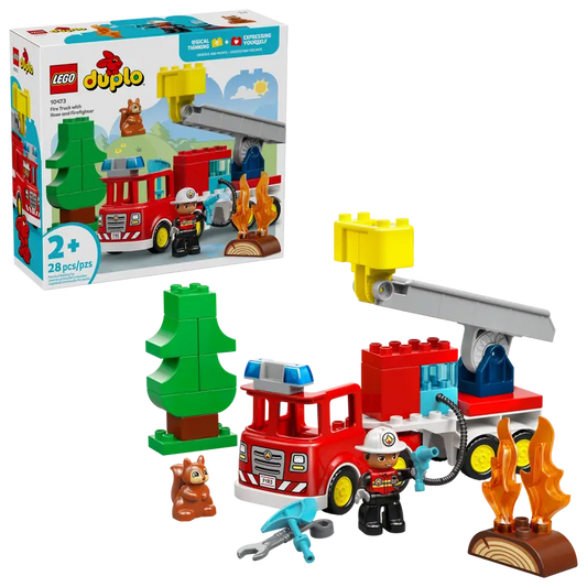 Lego Duplo Fire Truck with Hose and Firefighter 10473
