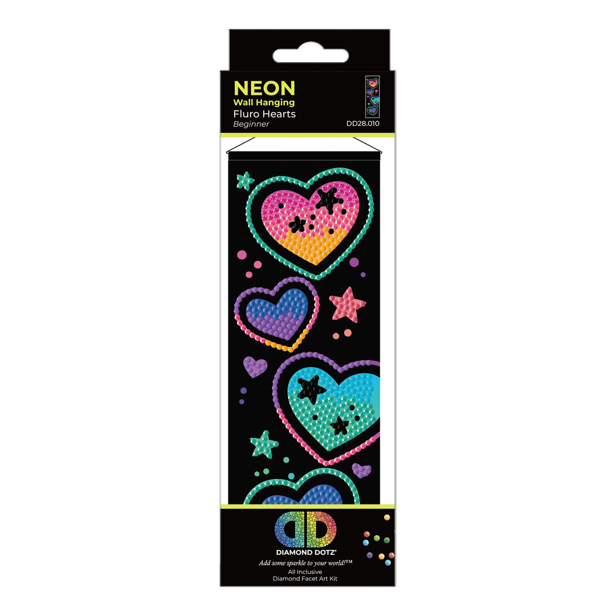 Dotz Neon Wall Hanging Fluro Hearts