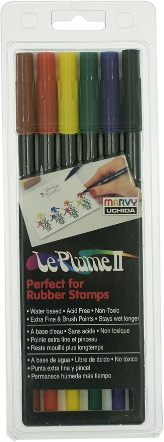 Marvy Le Plume Dual Tip Marker Primary 6pc (8427631804615)