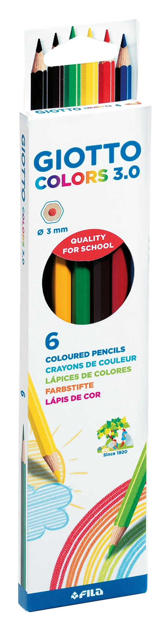 Giotto 3.0 Colour Pencils 6pc (8427625251015)