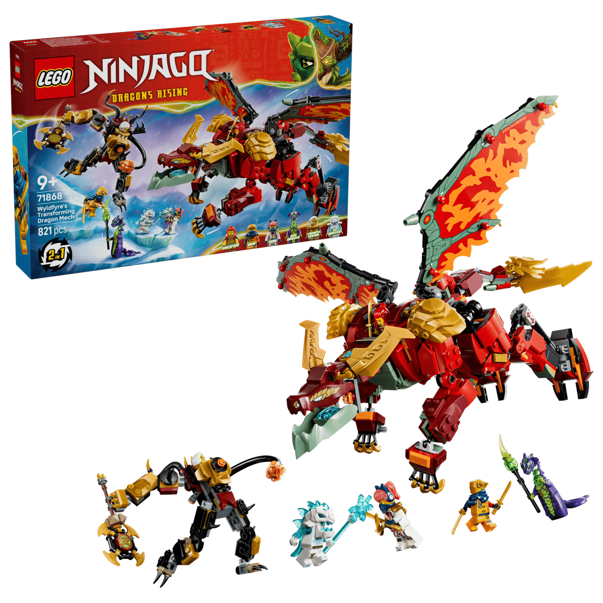 Lego Nin Wyldfyre's Transforming Dragon Mech 71868