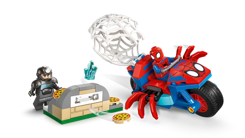 Lego SH Spidey on Motorcycle vs Rhino 11206