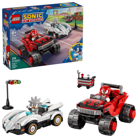 Lego Sonic Silver's Car vs Knuckles Monster Truck 77118