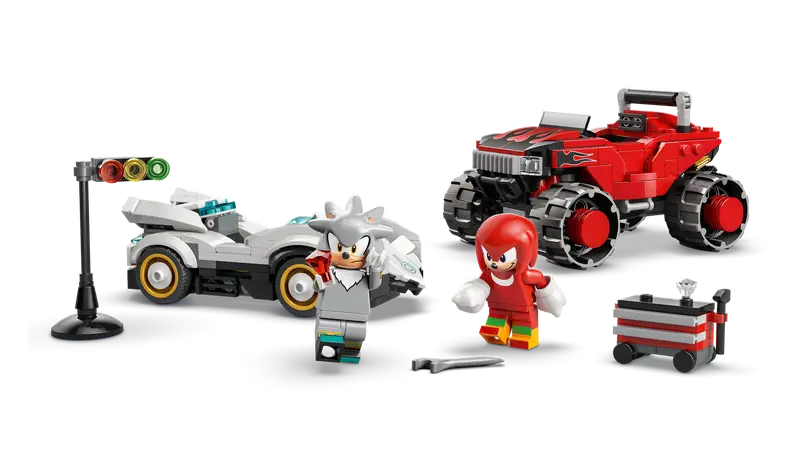 Lego Sonic Silver's Car vs Knuckles Monster Truck 77118