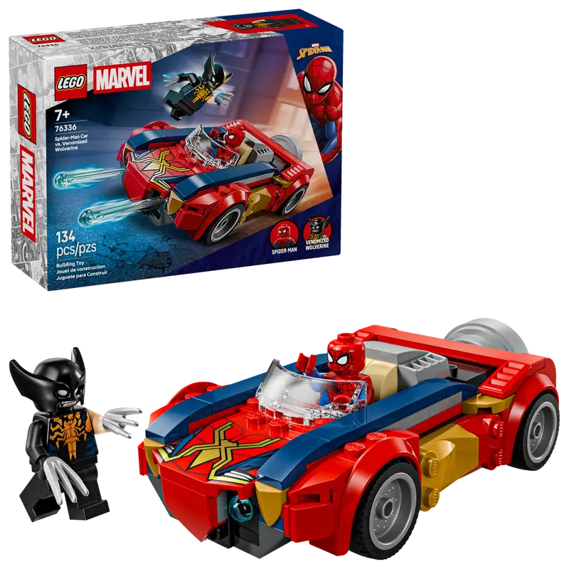 Lego SH Spider-Man Car vs Venomized Wolverine 76336