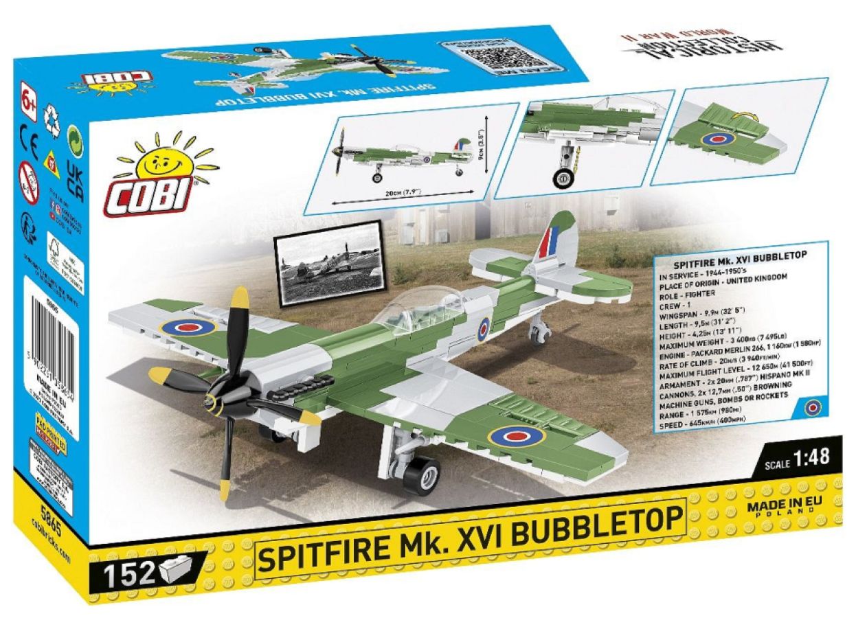 Cobi Spitfire Mk XVI Bubbletop 5865 (8160987578567) (8160980304071)