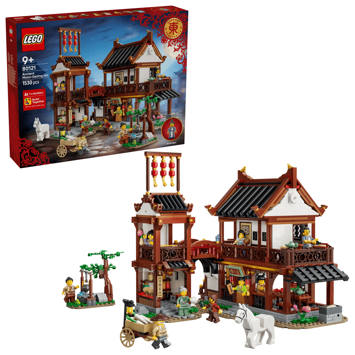 LEGO Asian Market Place set with packaging on a white background