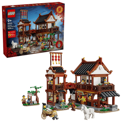 LEGO Asian Market Place set with packaging on a white background