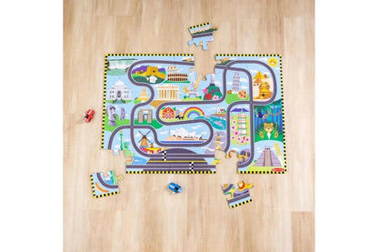 MD Race Around the World Tracks Floor Puzzle