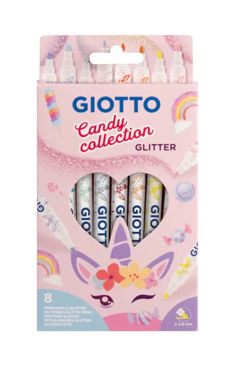 Giotto Candy Turbo Markers Glitter Set 8